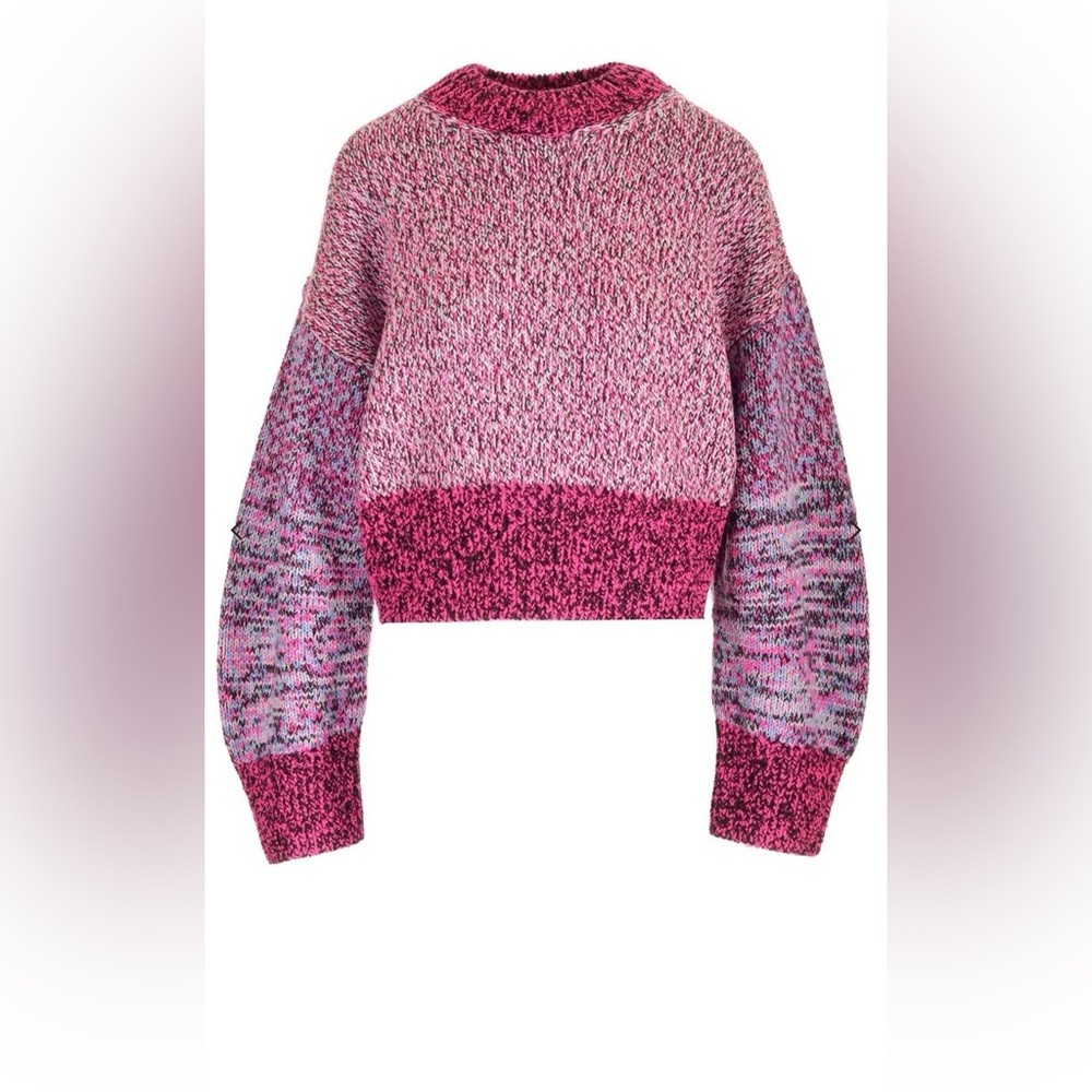 Loewe Balloon Sleeved Crewneck Cropped Jumper